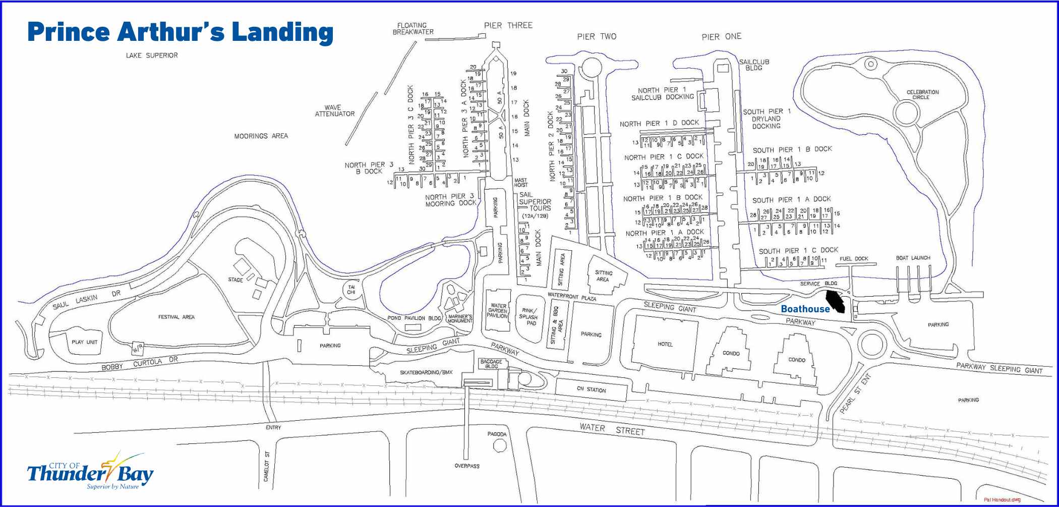 Map of Prince Arthur's Landing and Marina