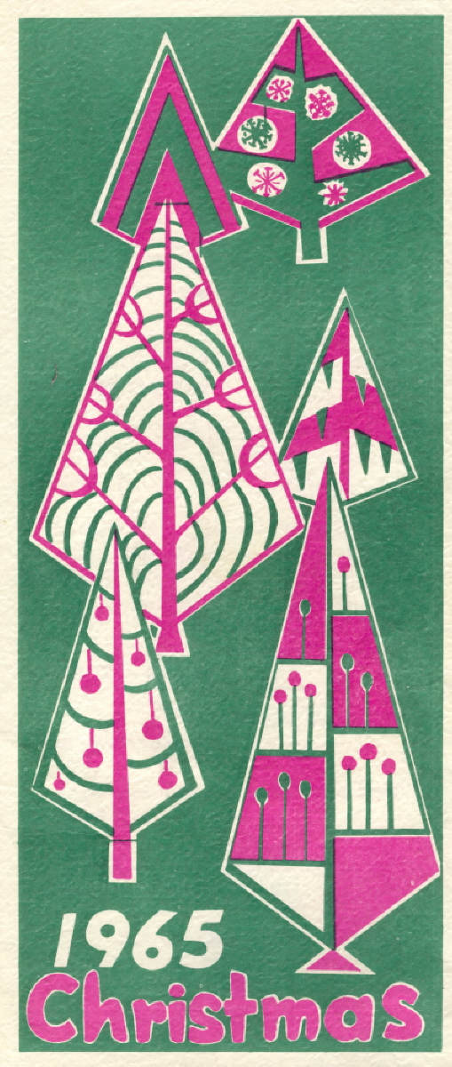 Fort William Male Choir Christmas Program, 1965 A green cover with a christmas tree detailed in pink
