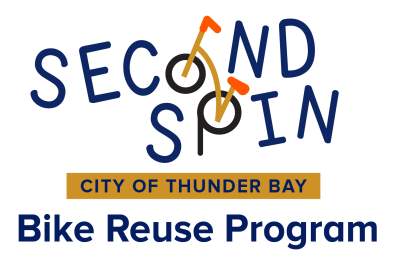 Logo for Second Spin with depiction of bicycle