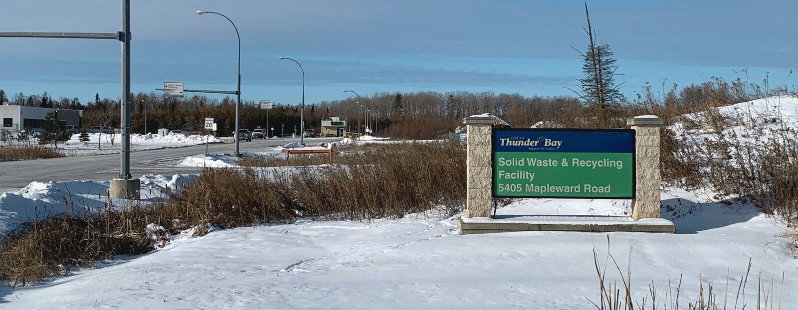 Entrance to Landfill in winter