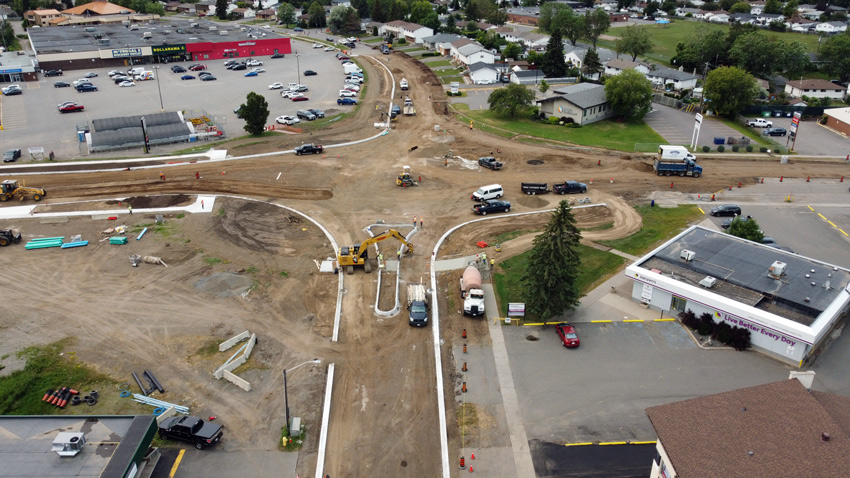 Thunder Bay Roundabout construction