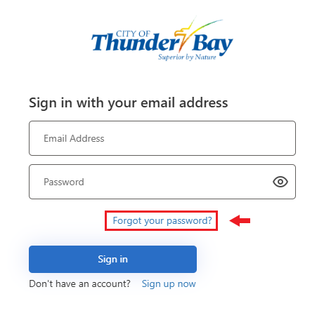 an image showing the forgot password link