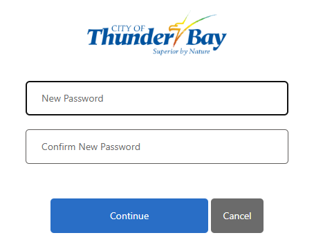 an image showing the new password entry field