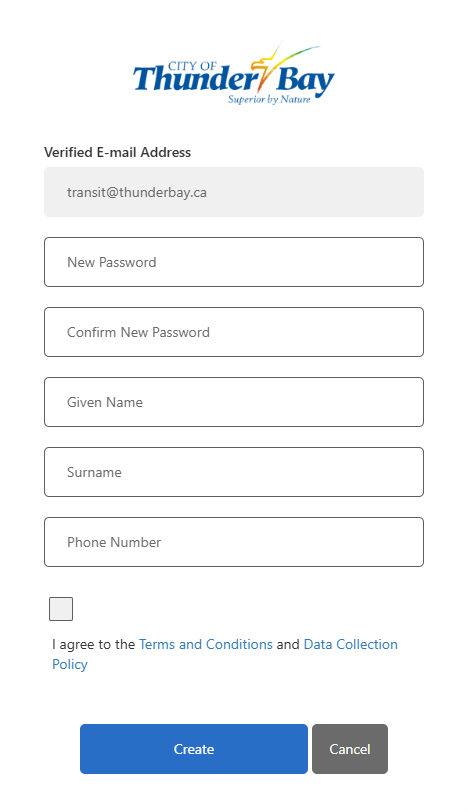 An image showing the personal information form