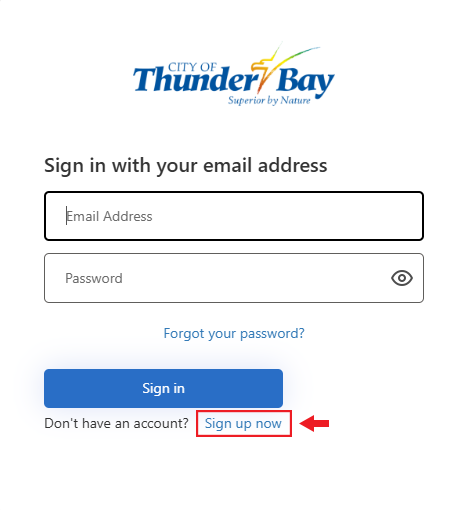 An image showing the Sign up link