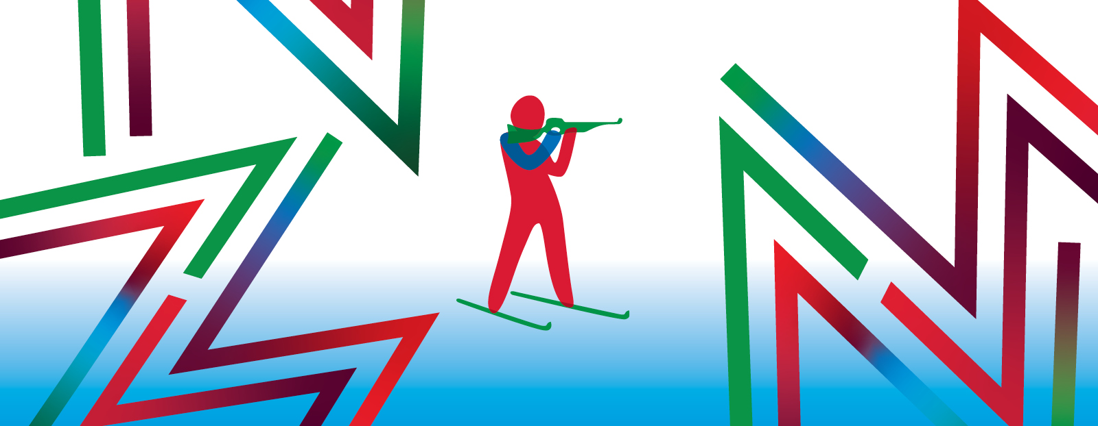 Bannière Jeux d'hiver avec pictogramme Biathlon